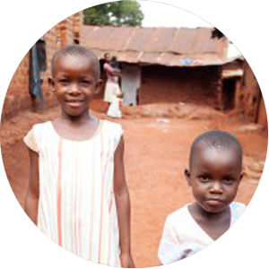 Two orphan girls in a Ugandan village